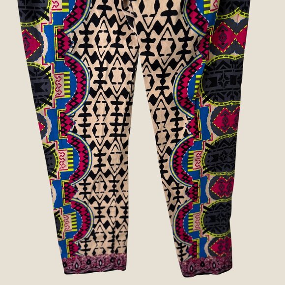 Flying Tomato Vibrant Boho Pattern Stretch Ankle Pants Size L Multicolor - Picture 8 of 9